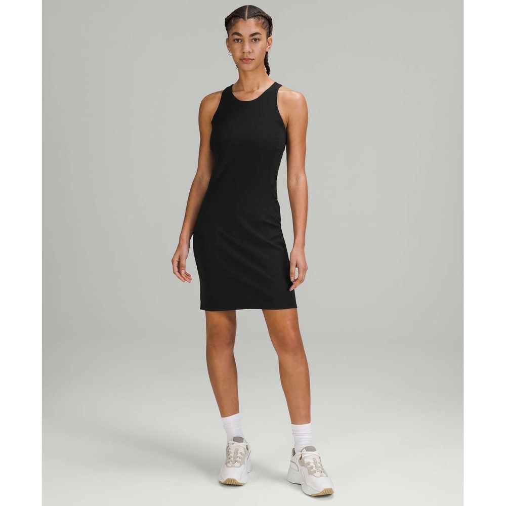 Lululemon Slim-Fit Above-Knee Dress Black Size 2 Womens LBD Athleisure Y2K